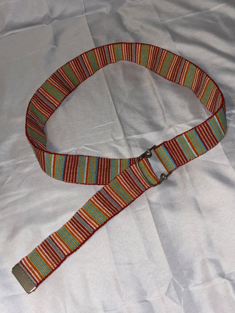 Colorful Striped Woven Belt Adjustable Boho Festival Style